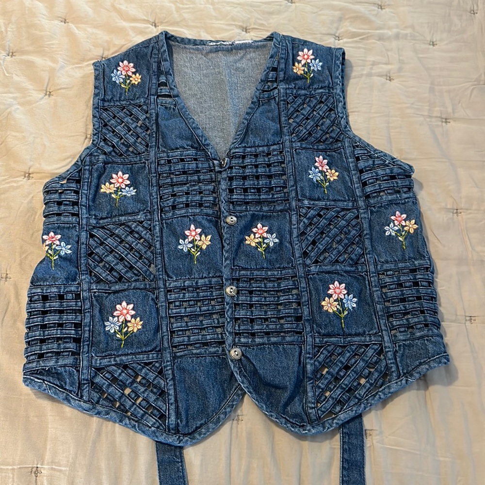 90’denim Patch Work Vest - image 1